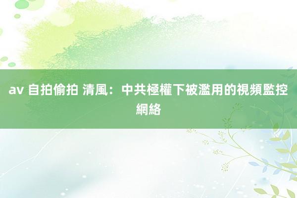 av 自拍偷拍 清風：中共極權下被濫用的視頻監控網絡