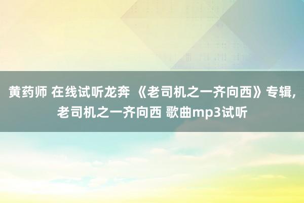 黄药师 在线试听龙奔 《老司机之一齐向西》专辑，老司机之一齐向西 歌曲mp3试听