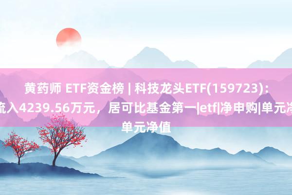 黄药师 ETF资金榜 | 科技龙头ETF(159723)：净流入4239.56万元，居可比基金第一|etf|净申购|单元净值